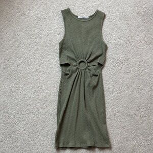 Project Social T Sage Green Cutout Midi Dress